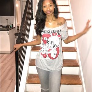 Metallica off the shoulder tee